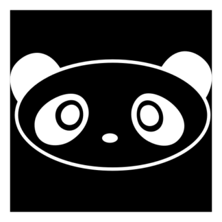 Oval Face Panda Decal (White)